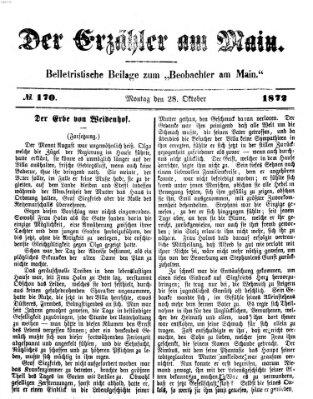 Der Erzähler am Main (Beobachter am Main und Aschaffenburger Anzeiger) Montag 28. Oktober 1872