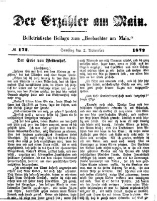 Der Erzähler am Main (Beobachter am Main und Aschaffenburger Anzeiger) Samstag 2. November 1872