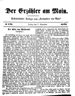 Der Erzähler am Main (Beobachter am Main und Aschaffenburger Anzeiger) Donnerstag 7. November 1872