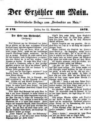 Der Erzähler am Main (Beobachter am Main und Aschaffenburger Anzeiger) Freitag 15. November 1872