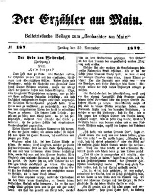 Der Erzähler am Main (Beobachter am Main und Aschaffenburger Anzeiger) Freitag 29. November 1872