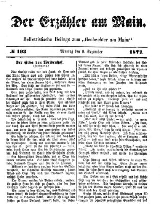 Der Erzähler am Main (Beobachter am Main und Aschaffenburger Anzeiger) Montag 9. Dezember 1872