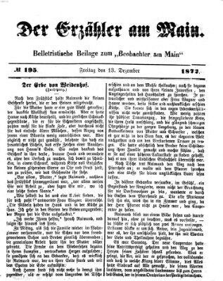 Der Erzähler am Main (Beobachter am Main und Aschaffenburger Anzeiger) Freitag 13. Dezember 1872