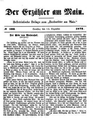 Der Erzähler am Main (Beobachter am Main und Aschaffenburger Anzeiger) Samstag 14. Dezember 1872