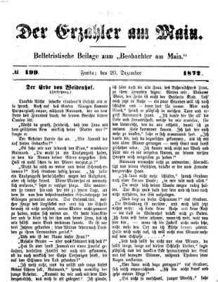 Der Erzähler am Main (Beobachter am Main und Aschaffenburger Anzeiger) Freitag 20. Dezember 1872