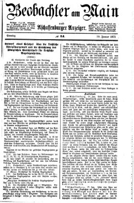 Beobachter am Main und Aschaffenburger Anzeiger Sonntag 19. Januar 1873