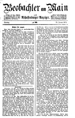 Beobachter am Main und Aschaffenburger Anzeiger Sonntag 26. Januar 1873