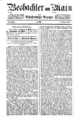 Beobachter am Main und Aschaffenburger Anzeiger Donnerstag 6. Februar 1873