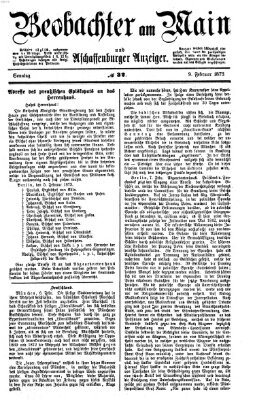 Beobachter am Main und Aschaffenburger Anzeiger Sonntag 9. Februar 1873