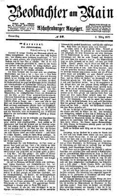 Beobachter am Main und Aschaffenburger Anzeiger Donnerstag 6. März 1873