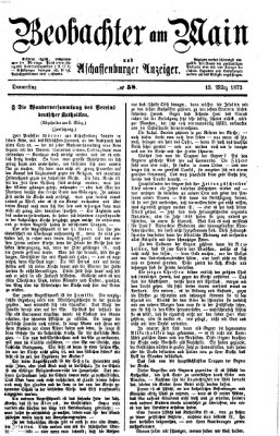 Beobachter am Main und Aschaffenburger Anzeiger Donnerstag 13. März 1873