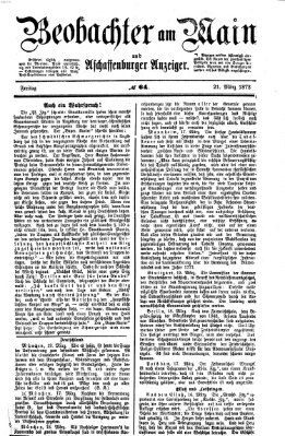 Beobachter am Main und Aschaffenburger Anzeiger Freitag 21. März 1873