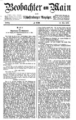 Beobachter am Main und Aschaffenburger Anzeiger Freitag 16. Mai 1873