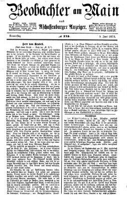 Beobachter am Main und Aschaffenburger Anzeiger Donnerstag 5. Juni 1873