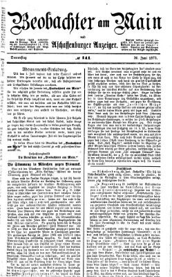 Beobachter am Main und Aschaffenburger Anzeiger Donnerstag 26. Juni 1873