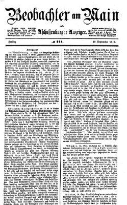 Beobachter am Main und Aschaffenburger Anzeiger Freitag 19. September 1873