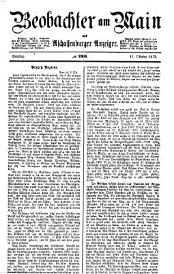 Beobachter am Main und Aschaffenburger Anzeiger Samstag 11. Oktober 1873