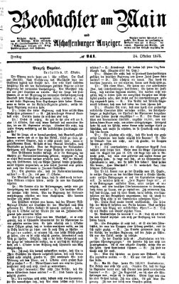 Beobachter am Main und Aschaffenburger Anzeiger Freitag 24. Oktober 1873