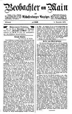 Beobachter am Main und Aschaffenburger Anzeiger Mittwoch 5. November 1873