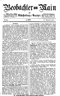 Beobachter am Main und Aschaffenburger Anzeiger Dienstag 25. November 1873