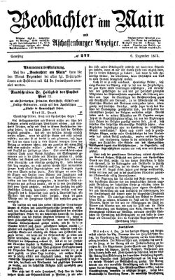 Beobachter am Main und Aschaffenburger Anzeiger Samstag 6. Dezember 1873