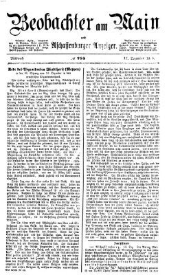 Beobachter am Main und Aschaffenburger Anzeiger Mittwoch 17. Dezember 1873