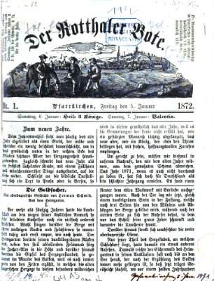 Rottaler Bote Freitag 5. Januar 1872