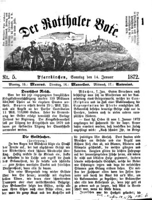 Rottaler Bote Sonntag 14. Januar 1872