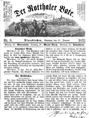 Rottaler Bote Sonntag 21. Januar 1872