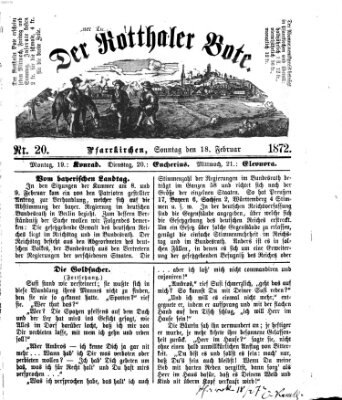 Rottaler Bote Sonntag 18. Februar 1872