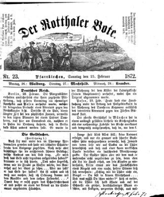 Rottaler Bote Sonntag 25. Februar 1872