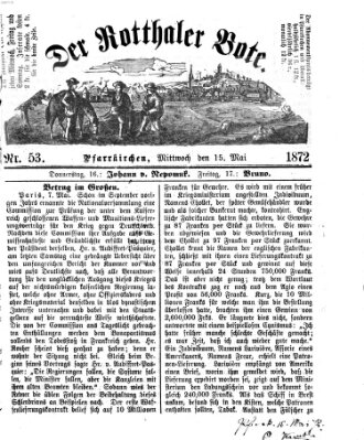Rottaler Bote Mittwoch 15. Mai 1872