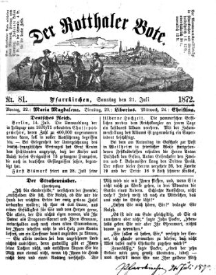 Rottaler Bote Sonntag 21. Juli 1872