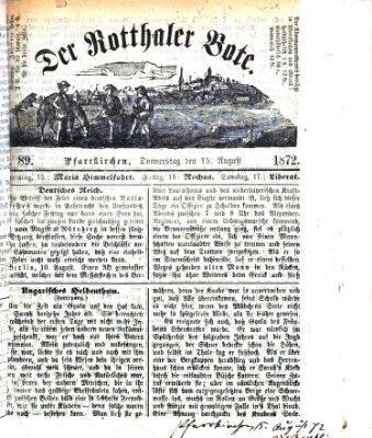 Rottaler Bote Donnerstag 15. August 1872