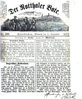 Rottaler Bote Mittwoch 11. September 1872