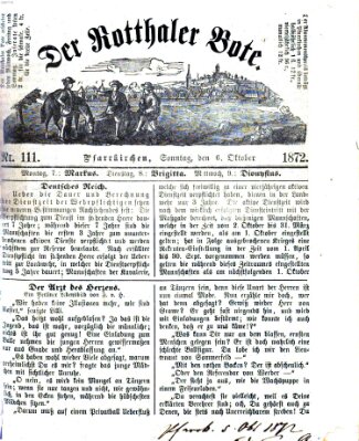 Rottaler Bote Sonntag 6. Oktober 1872