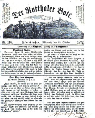 Rottaler Bote Mittwoch 23. Oktober 1872