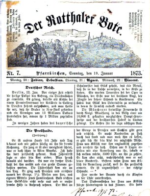 Rottaler Bote Sonntag 19. Januar 1873