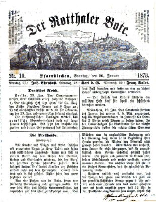 Rottaler Bote Sonntag 26. Januar 1873