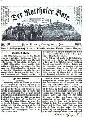 Rottaler Bote Sonntag 1. Juni 1873