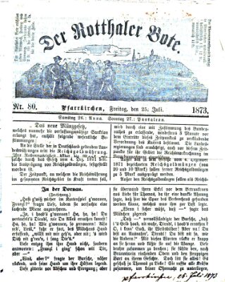 Rottaler Bote Freitag 25. Juli 1873