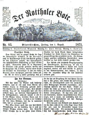 Rottaler Bote Freitag 1. August 1873