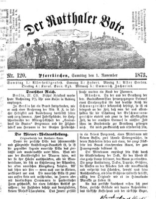 Rottaler Bote Samstag 1. November 1873
