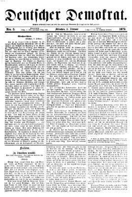 Deutscher Demokrat (Pfälzische Volkszeitung) Samstag 3. Februar 1872