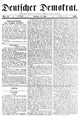 Deutscher Demokrat (Pfälzische Volkszeitung) Samstag 23. März 1872