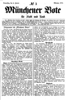 Münchener Bote für Stadt und Land Donnerstag 4. Januar 1872