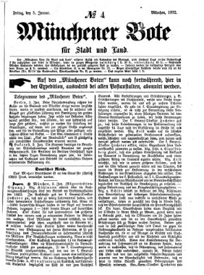 Münchener Bote für Stadt und Land Freitag 5. Januar 1872