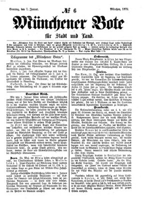 Münchener Bote für Stadt und Land Sonntag 7. Januar 1872