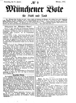 Münchener Bote für Stadt und Land Donnerstag 11. Januar 1872