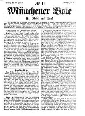 Münchener Bote für Stadt und Land Samstag 13. Januar 1872